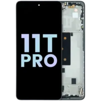 Дисплейний модуль (OLED) з рамкою для Xiaomi 11T Pro (Service Pack) (Meteorite Gray)