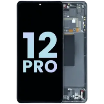 Дисплейний модуль (OLED) з рамкою для Xiaomi 12 Pro (Service Pack) (сірий)