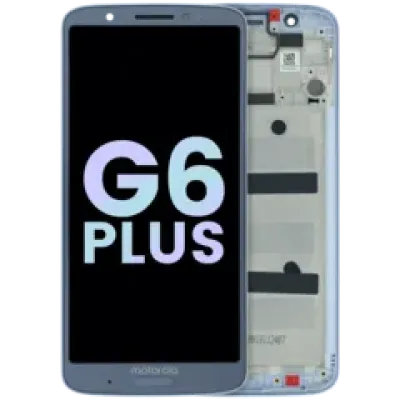 Дисплейний модуль (LCD) з рамкою для Motorola Moto G6 Plus (XT1926 / 2018) (Genuine OEM) (синій)
