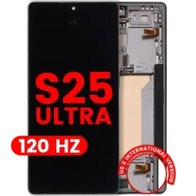 Дисплейний модуль (OLED) з рамкою для Samsung Galaxy S25 Ultra 5G (US & International) (Aftermarket Plus) (120Hz) (Titanium Jet Black)