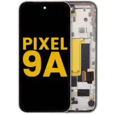 Дисплейний модуль (OLED) з рамкою та датчиком відбитків для Google Pixel 9A (Refurbished) (Porcelain)