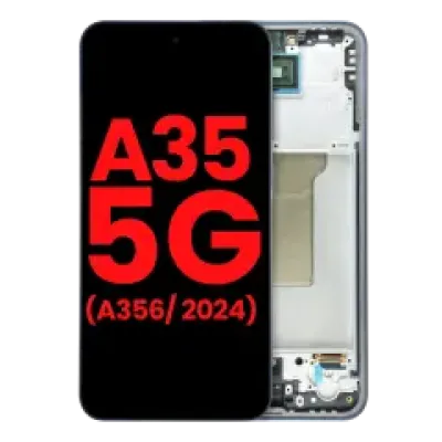 Дисплейний модуль (OLED) з рамкою для Samsung Galaxy A35 5G (A356 / 2024) (Aftermarket Plus) (Navy)
