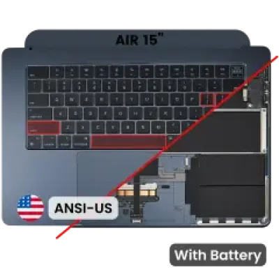 Топкейс з акумулятором і клавіатурою (ANSI US) для MacBook Air 15" A3114 (2024) (Midnight)