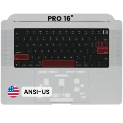 Топкейс з клавіатурою (ANSI US) для MacBook Pro 16" A2485 (2021) / A2780 (2023) (Used OEM Pull: Grade B/C) (Space Gray)