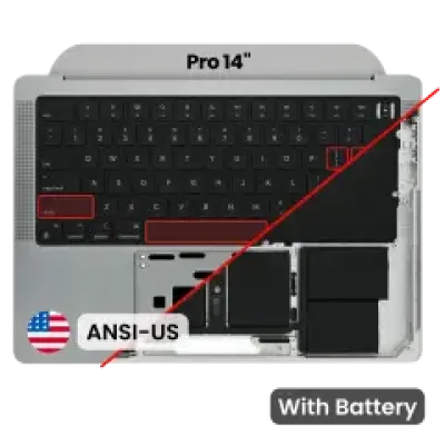 Топкейс з акумулятором і клавіатурою (ANSI US) для MacBook Pro 14" A2442 (2021) / A2779 (2023) (Used OEM Pull: Grade B/C) (Space Gray)