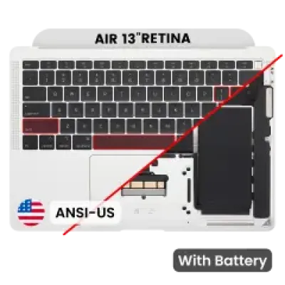 Топкейс із акумулятором і клавіатурою (ANSI US) для MacBook Air 13" A1932 (2018-2019) (OEM New) (сріблястий)