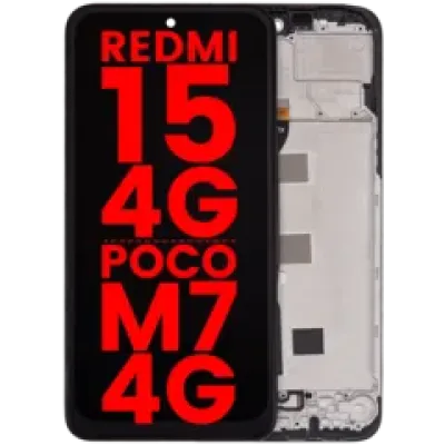 Дисплейний модуль з рамкою для Xiaomi Redmi 15 4G / Poco M7 4G (LCD) (Aftermarket Plus) (Усі кольори)