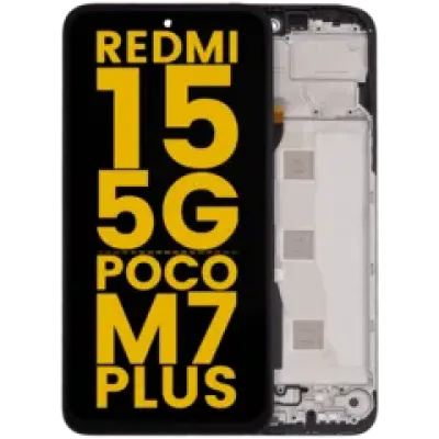 Дисплейний модуль з рамкою для Xiaomi Redmi 15 5G / Poco M7 Plus (LCD) (Refurbished) (Усі кольори)