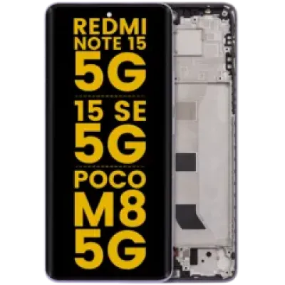 Дисплейний модуль з рамкою для Xiaomi Redmi Note 15 5G / Redmi Note 15 SE 5G / POCO M8 5G (OLED) (Refurbished) (Mist Purple)