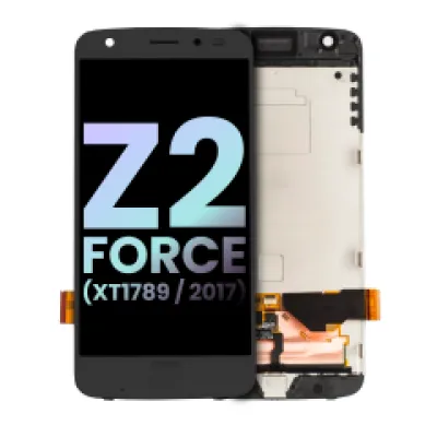 Дисплейний модуль (OLED) з рамкою і сканером відбитків для Motorola Moto Z2 Force (XT1789 / 2017) (Genuine OEM) (чорний)