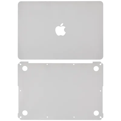 2-in-1 (Top, Bottom) Skin for MacBook Pro 13" A1502 (2015) / A1425 (2012-2013) (Silver)