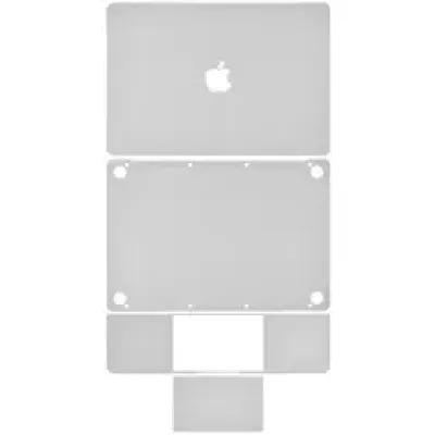 Наклейка 4-в-1 (топкейс, нижня кришка, клавіатура, трекпад) для MacBook 12" A1534 (2015-2017) (Silver)