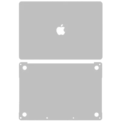 Наклейка 2-в-1 (топкейс, нижня кришка) для MacBook Pro 13" A1708 (2016) (Silver)