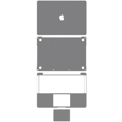 4-in-1 (Top, Bottom, Keyboard, Trackpad) Skin for MacBook Pro 13" A1708 (2016) (Space Gray)