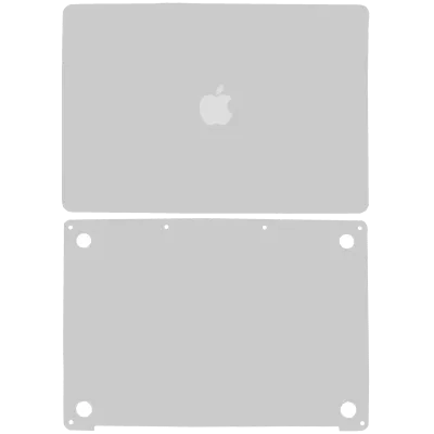 Наклейка 2-в-1 (топкейс, нижня кришка) для MacBook Pro 13" A2289 (2020) / A2338 (2020-2023) (Silver)