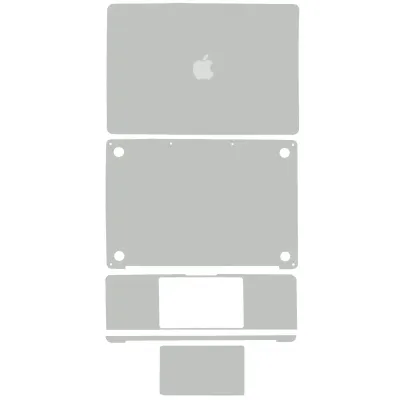 4-in-1 (Top, Bottom, Keyboard, Trackpad) Skin for MacBook Pro 13" A2289 (2020) (Silver)