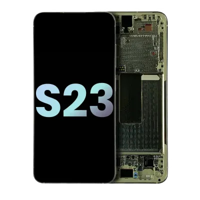 Дисплейний модуль (OLED) з рамкою для Samsung Galaxy S23 5G (US & International) (Service Pack) (Cream)
