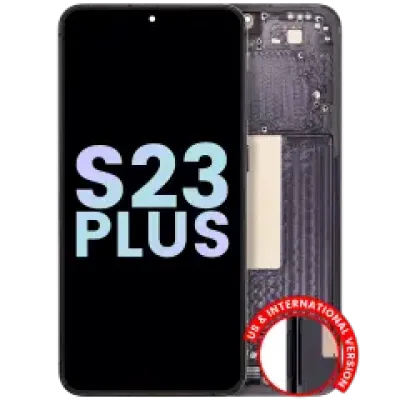 Дисплейний модуль (OLED) з рамкою для Samsung Galaxy S23 Plus 5G (US & International) (Service Pack) (Phantom Black)