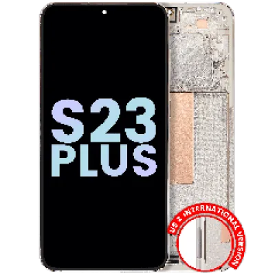 Дисплейний модуль (OLED) з рамкою для Samsung Galaxy S23 Plus 5G (US & International) (Service Pack) (Cream)
