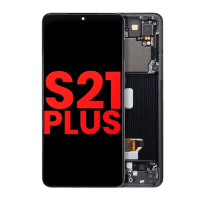 Дисплейний модуль з рамкою для Samsung Galaxy S21 Plus 5G (Aftermarket Plus) (Phantom Black)