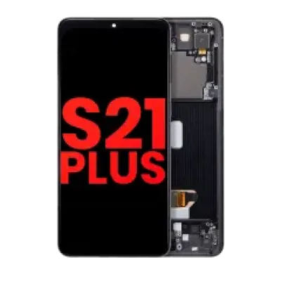 Дисплейний модуль з рамкою для Samsung Galaxy S21 Plus 5G (Aftermarket Plus) (Phantom Black)