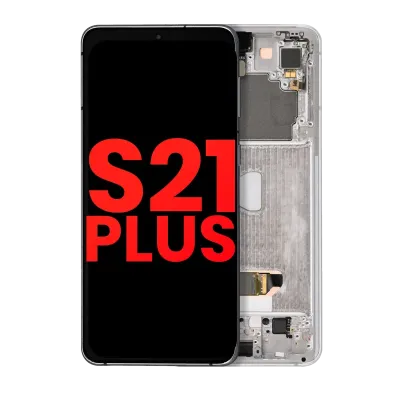 Дисплейний модуль (OLED) з рамкою для Samsung Galaxy S21 Plus 5G (Aftermarket Plus) (Phantom Silver)