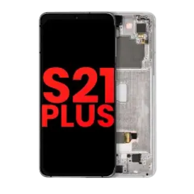 Дисплейний модуль (OLED) з рамкою для Samsung Galaxy S21 Plus 5G (Aftermarket Plus) (Phantom Silver)