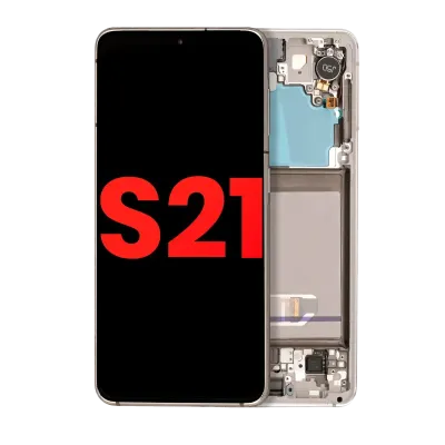 OLED Assembly With Frame For Samsung Galaxy S21 5G (Aftermarket Plus) (Phantom White)