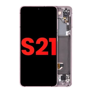 Дисплейний модуль (OLED) з рамкою для Samsung Galaxy S21 5G (Aftermarket Plus) (Phantom Violet)