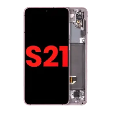Дисплейний модуль (OLED) з рамкою для Samsung Galaxy S21 5G (Aftermarket Plus) (Phantom Violet)