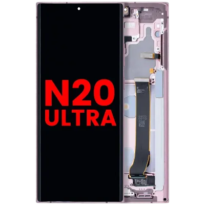 Дисплейний модуль (OLED) з рамкою для Samsung Galaxy Note 20 Ultra 5G (Aftermarket Plus) (Mystic Bronze)