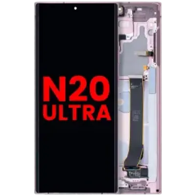 Дисплейний модуль (OLED) з рамкою для Samsung Galaxy Note 20 Ultra 5G (Aftermarket Plus) (Mystic Bronze)