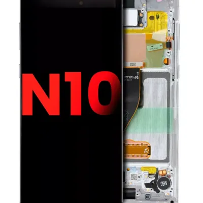 OLED Assembly With Frame For Samsung Galaxy Note 10 (Aftermarket Plus) (Aura White)