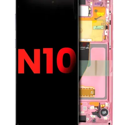 OLED Assembly With Frame For Samsung Galaxy Note 10 (Aftermarket Plus) (Aura Pink)