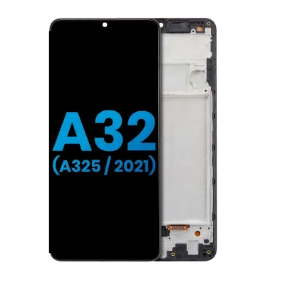 Дисплейний модуль (LCD) з рамкою (без датчика відбитків) для Samsung Galaxy A32 4G (A325 / 2021) (Aftermarket: Incell) (Awesome Black)