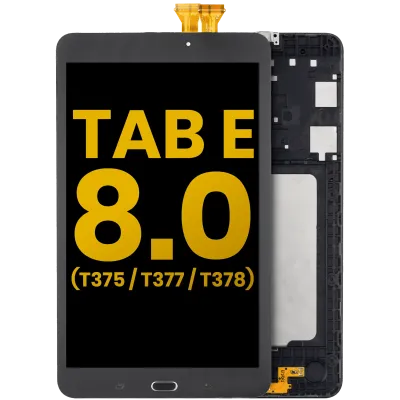 Дисплейний модуль (LCD) з рамкою для Samsung Galaxy Tab E 8.0" (T375 / T377 / T378) (2016) (Refurbished) (чорний)