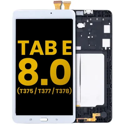 Дисплейний модуль (LCD) з рамкою для Samsung Galaxy Tab E 8.0" (T375 / T377 / T378) (2016) (Refurbished) (білий)