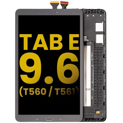 Дисплейний модуль (LCD) з рамкою для Samsung Galaxy Tab E 9.6" (T560 / T561 / T567) (2015) (Refurbished) (чорний)