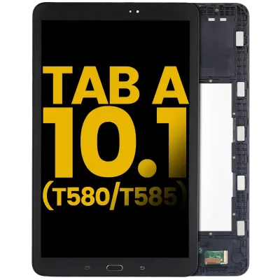 Дисплейний модуль (LCD) з рамкою для Samsung Galaxy Tab A 10.1" (T580 / T585) (2016) (Refurbished) (чорний)