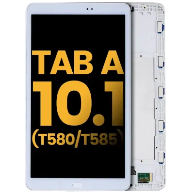 Дисплейний модуль (LCD) з рамкою для Samsung Galaxy Tab A 10.1" (T580 / T585) (2016) (Refurbished) (білий)