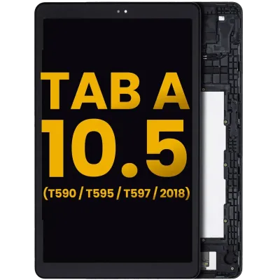 Дисплейний модуль (LCD) з рамкою для Samsung Galaxy Tab A 10.5" (T590 / T595 / T597) (2018) (Refurbished) (чорний)