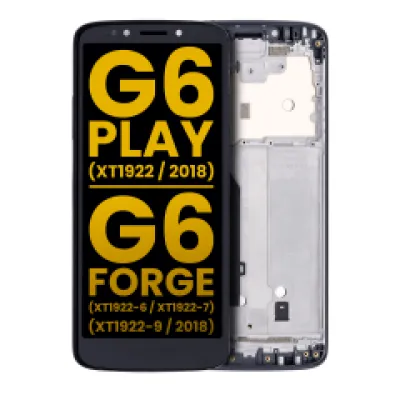 Дисплейний модуль (LCD) з рамкою для Motorola Moto G6 Play (XT1922 / 2018) / G6 Forge (XT1922-6 / XT1922-7 / XT1922-9 / 2018) (US версія) (Refurbished) (чорний)