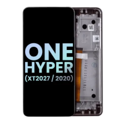 Дисплейний модуль (LCD) з рамкою для Motorola One Hyper (XT2027 / 2020) (Genuine OEM) (Fresh Orchid)
