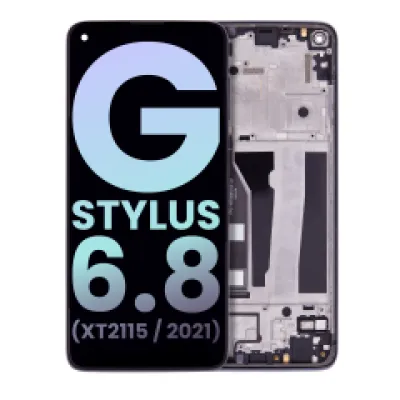 Дисплейний модуль (LCD) з рамкою для Motorola Moto G Stylus 6.8" (XT2115 / 2021) (Genuine OEM) (Aurora Black)