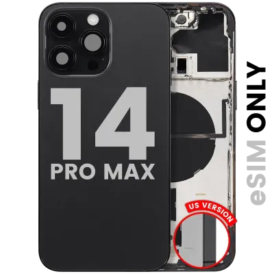 Back Housing W/ Small Parts For iPhone 14 Pro Max (US Version) (Used OEM Pull: Grade B) (Space Black)