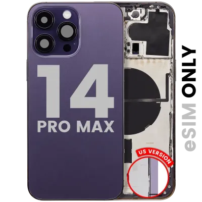 Back Housing W/ Small Parts For iPhone 14 Pro Max (US Version) (Used OEM Pull: Grade C) (Deep Purple)