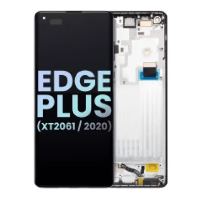 Дисплейний модуль (OLED) з рамкою для Motorola Edge Plus (XT2061 / 2020) (Genuine OEM) (Baltic Gray)