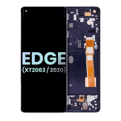 Дисплейний модуль (OLED) з рамкою для Motorola Edge 5G (XT2063 / 2020) (Genuine OEM) (Midnight Magenta)