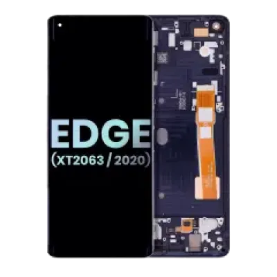 Дисплейний модуль (OLED) з рамкою для Motorola Edge 5G (XT2063 / 2020) (Genuine OEM) (Midnight Magenta)