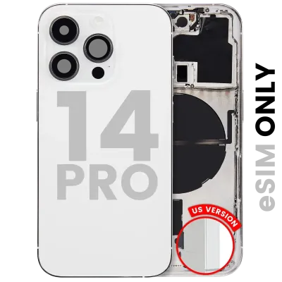 Back Housing W/ Small Parts For iPhone 14 Pro (US Version) (Used OEM Pull: Grade B) (Silver)